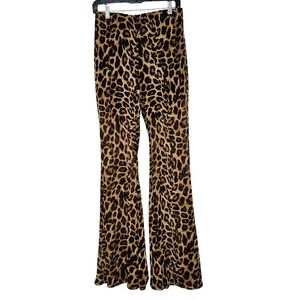 Forever 21 Leopard Print Flare Pants Y2K Indie Grunge Stretch Mesh ClubKidAlt 0X